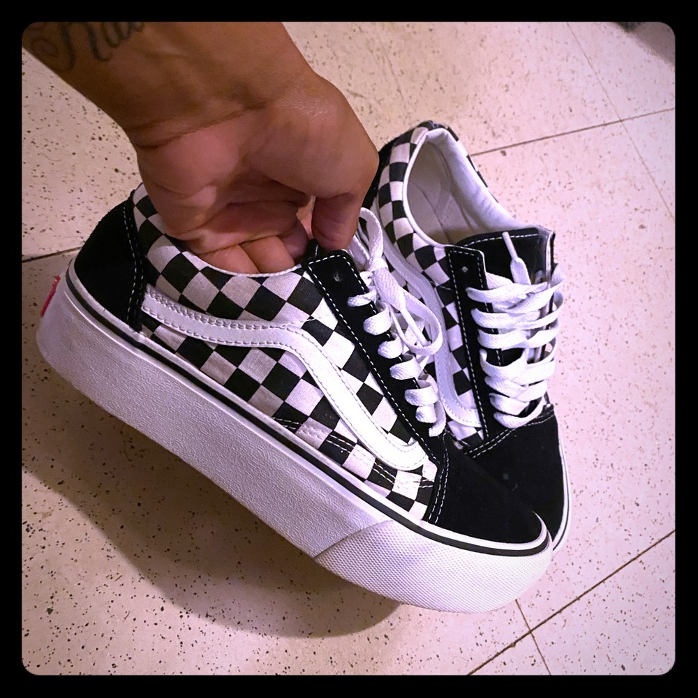 Platform Checkerboard Vans